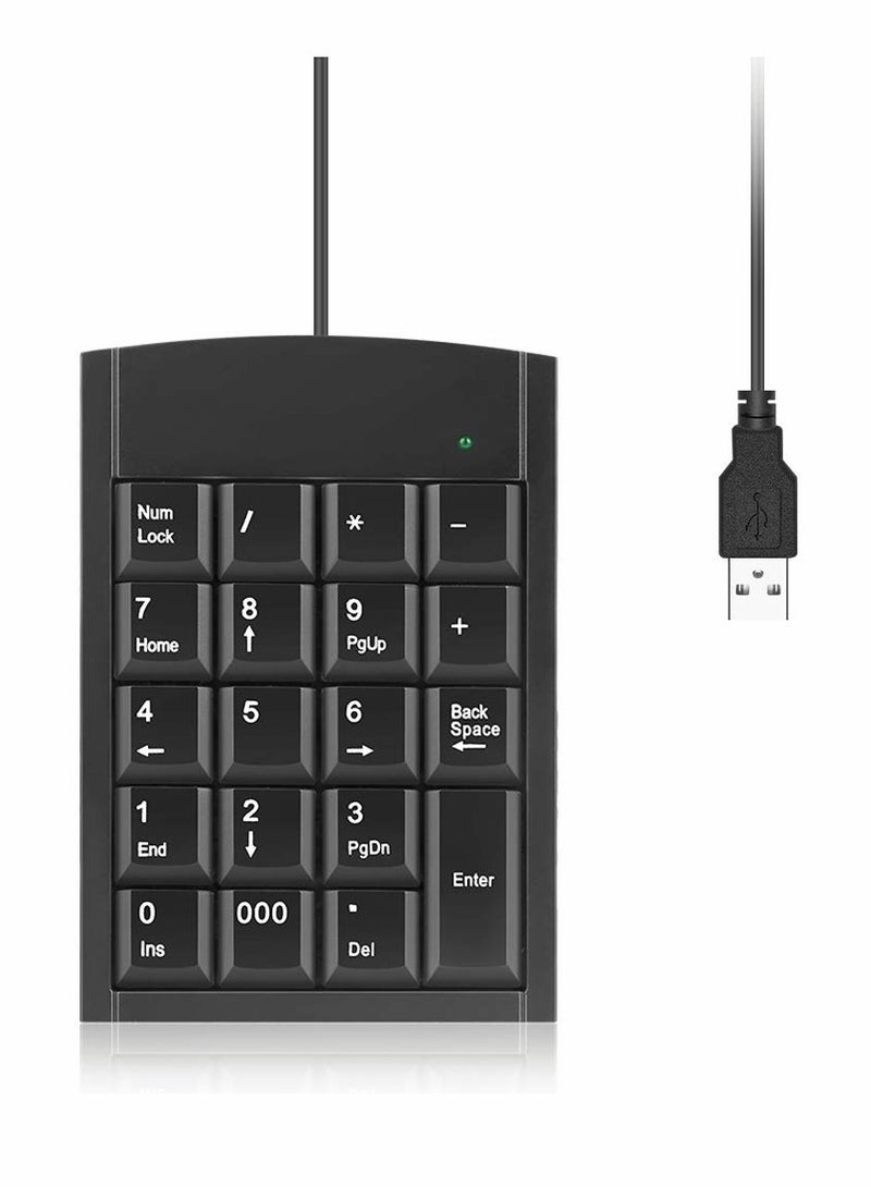 19-Key Portable Wired Numeric Keypad for Laptop and Desktop PC - Enhanced Keyboard Extension with Multiple Shortcuts for Efficient Data Entry and Productivity. - Image 1