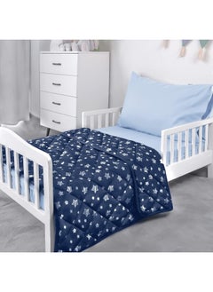 Moonsea Baby Blanket for Boys and Girls, Soft Cozy Toddler Comforter Quilted with Navy Star Print, Ultra Soft and Comfortable Baby Comforter Down Alternative, 39x47 Inches  - Image 5