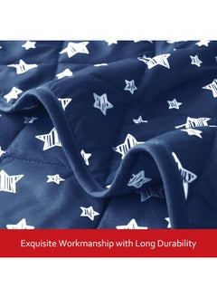 Moonsea Baby Blanket for Boys and Girls, Soft Cozy Toddler Comforter Quilted with Navy Star Print, Ultra Soft and Comfortable Baby Comforter Down Alternative, 39x47 Inches  - Image 3