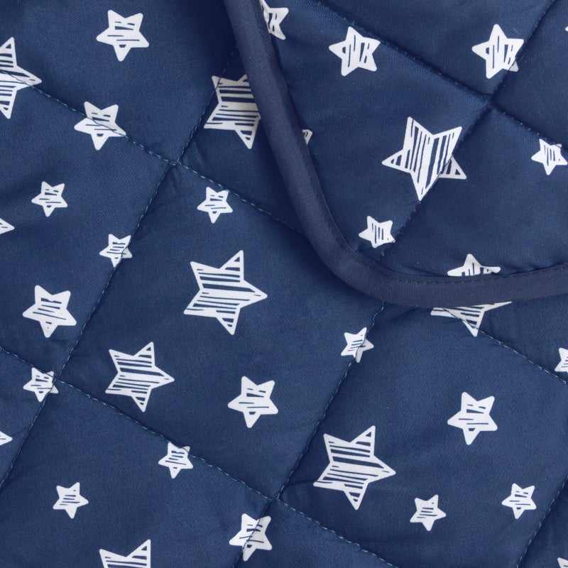 Moonsea Baby Blanket for Boys and Girls, Soft Cozy Toddler Comforter Quilted with Navy Star Print, Ultra Soft and Comfortable Down Alternative Crib Comforter, 39x47 Inches - Image 4