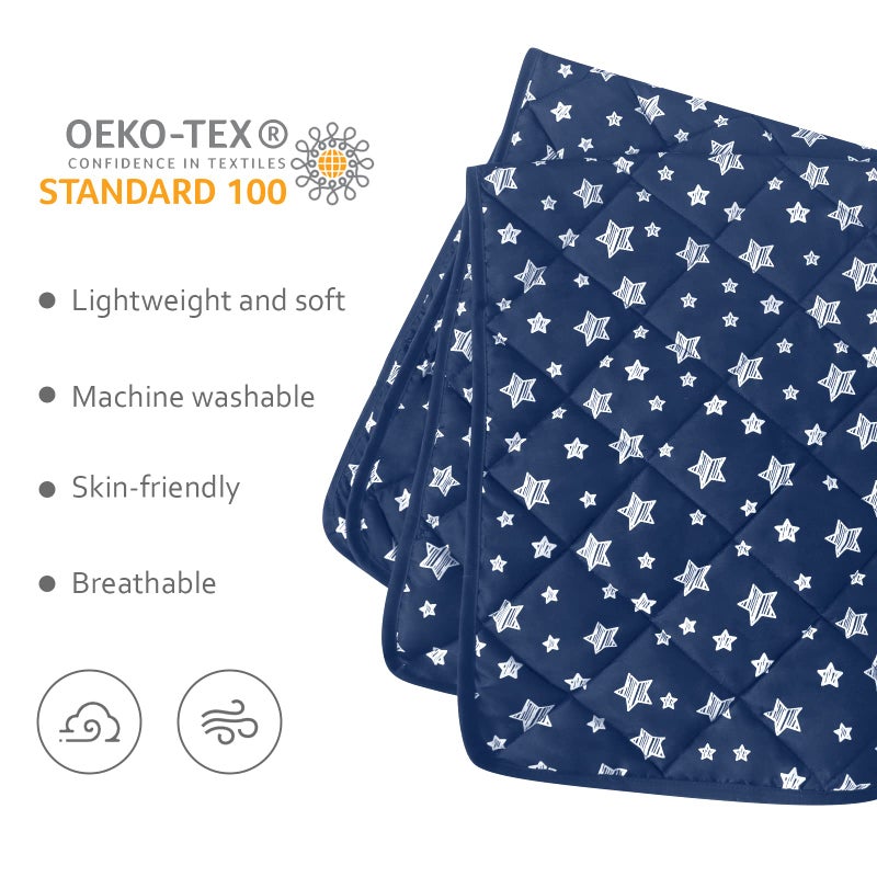 Moonsea Baby Blanket for Boys and Girls, Soft Cozy Toddler Comforter Quilted with Navy Star Print, Ultra Soft and Comfortable Down Alternative Crib Comforter, 39x47 Inches - Image 2