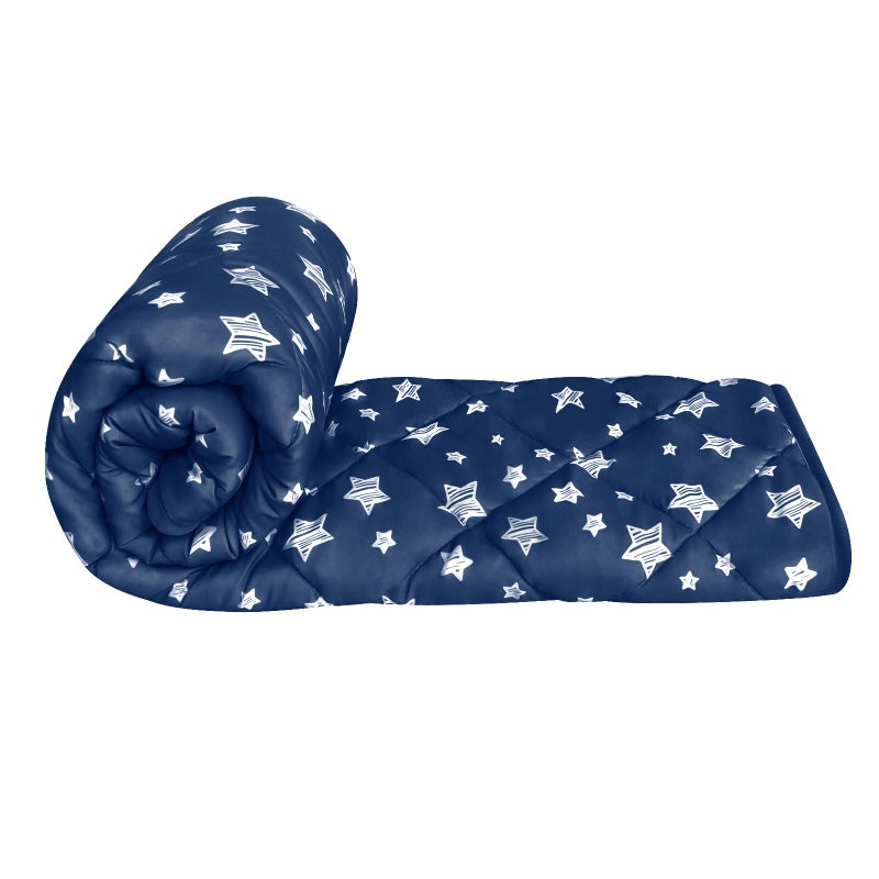 Moonsea Baby Blanket for Boys and Girls, Soft Cozy Toddler Comforter Quilted with Navy Star Print, Ultra Soft and Comfortable Down Alternative Crib Comforter, 39x47 Inches - Image 1