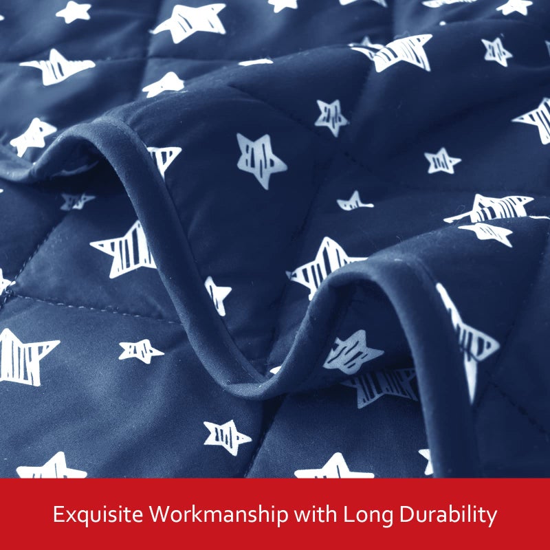 Moonsea Baby Blanket for Boys and Girls, Soft Cozy Toddler Comforter Quilted with Navy Star Print, Ultra Soft and Comfortable Down Alternative Crib Comforter, 39x47 Inches - Image 3