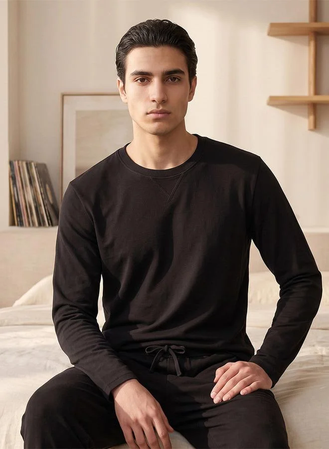 Splash FAV BLACK Textured Nightwear Set for Men | Best Price UAE