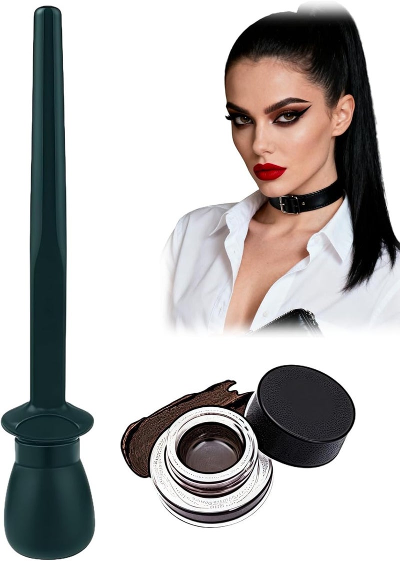 Eyeliner and Makeup ToolEyeliner Guide ToolsEye Liner Cream and Eye Liners SiliconeReusable Eyeliners BrushWaterproof Silicone Eyes Liner Pencil BrushEyeliners Guide Wand for Shaky HandsBrown