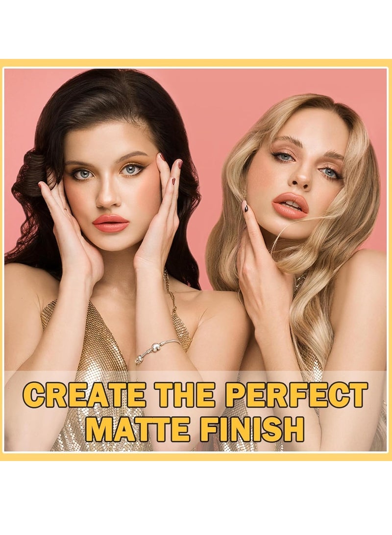 Mineral Sunscreen Powder SPF 50 PA++ Setting Powder Concealer Long Lasting Oil Control Sun Protection Brush Face Powder for All Skin Lightweight Matte Sunscreen Setting Powder with Brush - Image 4