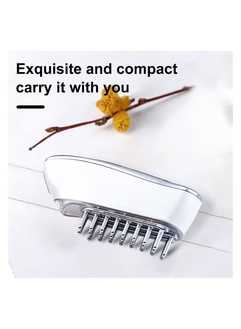 Electric Microcurrent Scalp Massager Brush, USB Rechargeable Hair Oil Applicator, Multi-Functional Head Scratcher and Care Comb for Hair, White Color. - Image 5