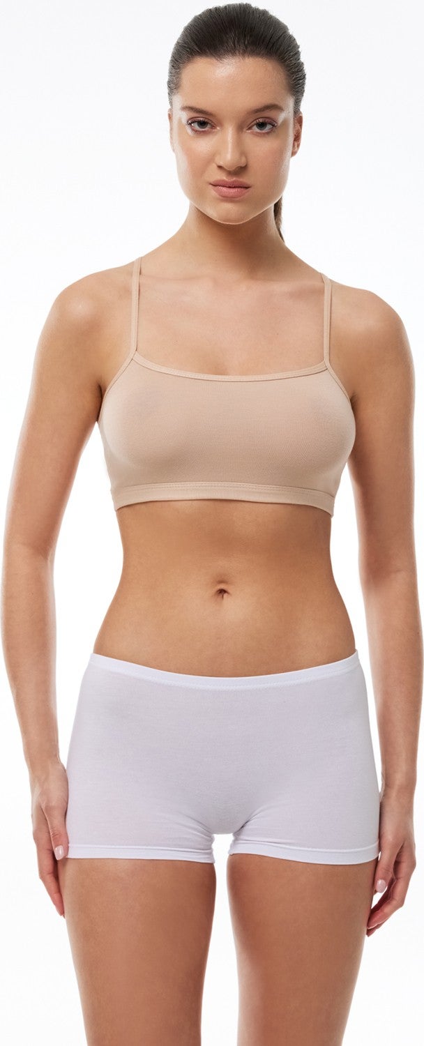 Malabadi Women 2 Pack White Modal Short Tights Boxer 109 - Image 1