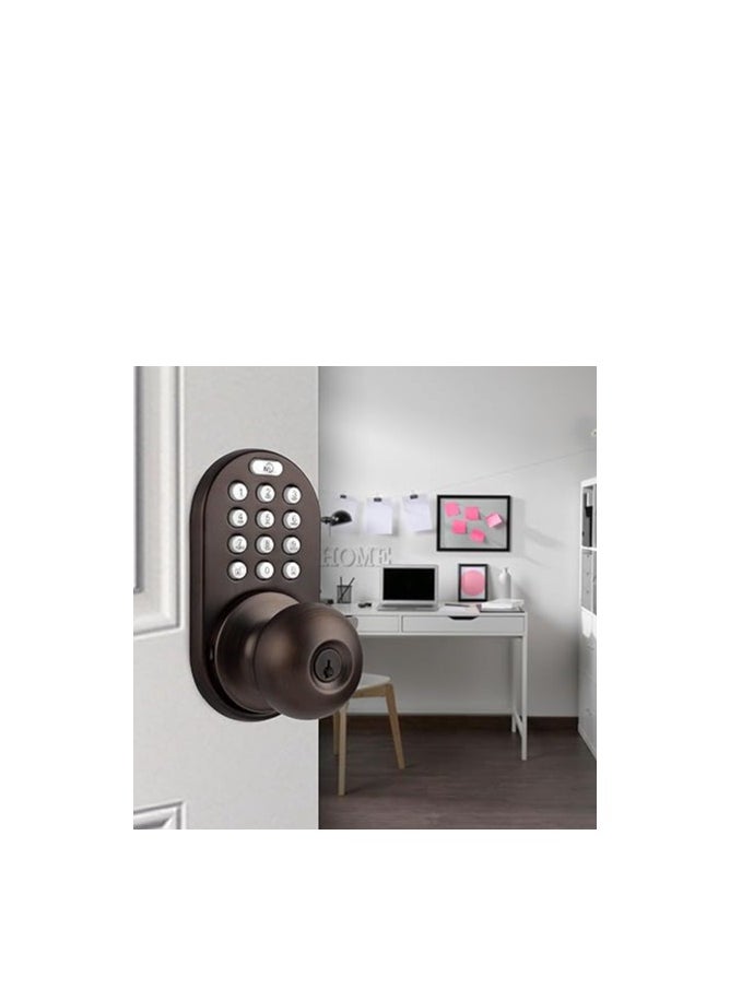 Mi Home MiLocks TKK-02OB Digital Door Knob Lock with Electronic Keypad for Interior Doors, Oil Rubbed Bronze  - Image 2