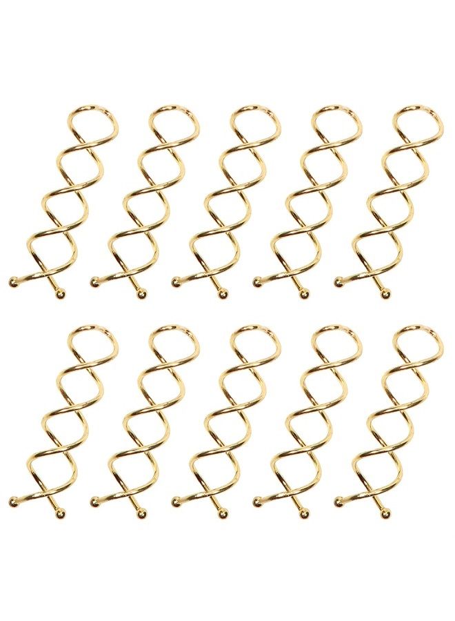 TUUXI 10 قطع دبابيس شعر حلزونية 2 بوصة معدنية ذهبية لملحقات الشعر - Image 1