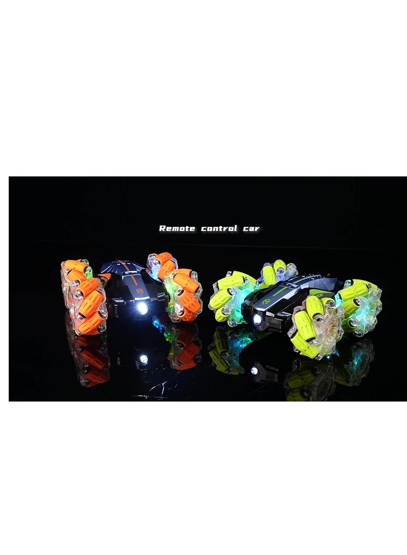 Remote Control Car Toy for Boys Girls 2.4 GHz Double Side Radio Control Drift Race Car Gesture Induction Luminous Music Drift Off-road Climbing Car