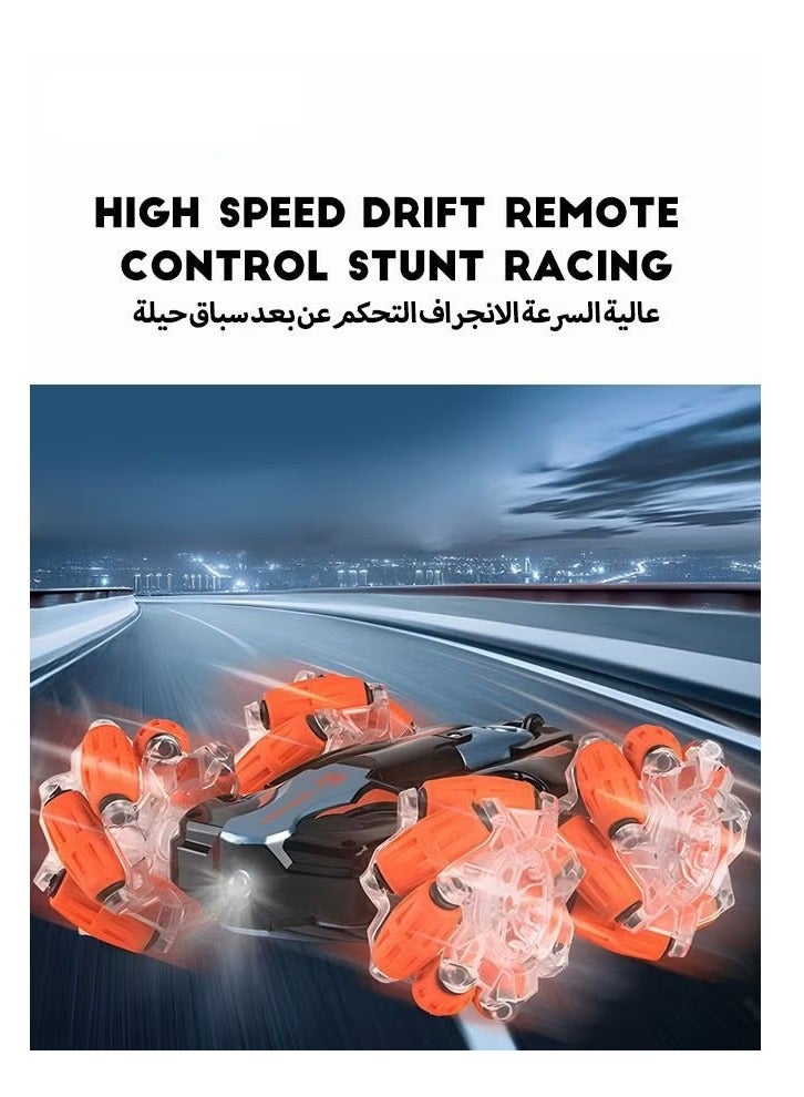 Remote Control Car Toy for Boys Girls 2.4 GHz Double Side Radio Control Drift Race Car Gesture Induction Luminous Music Drift Off-road Climbing Car