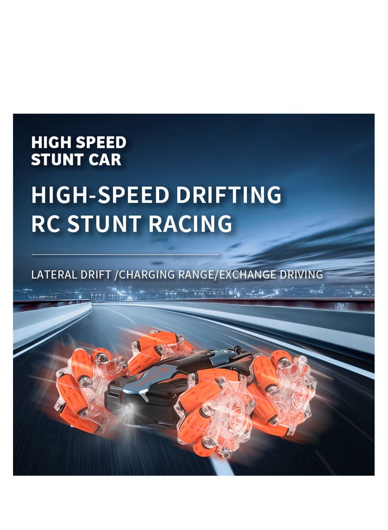 Remote Control Car Toy for Boys Girls 2.4 GHz Double Side Radio Control Drift Race Car Gesture Induction Luminous Music Drift Off-road Climbing Car