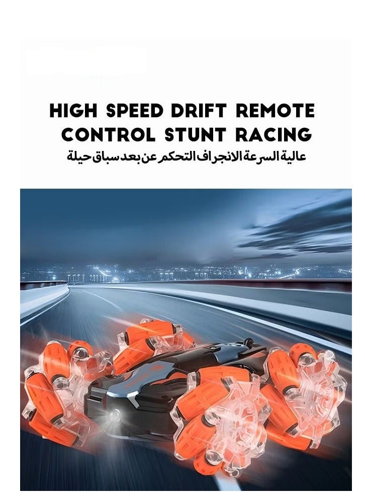 Remote Control Car Toy for Boys Girls 2.4 GHz Double Side Radio Control Drift Race Car Gesture Induction Luminous Music Drift Off-road Climbing Car