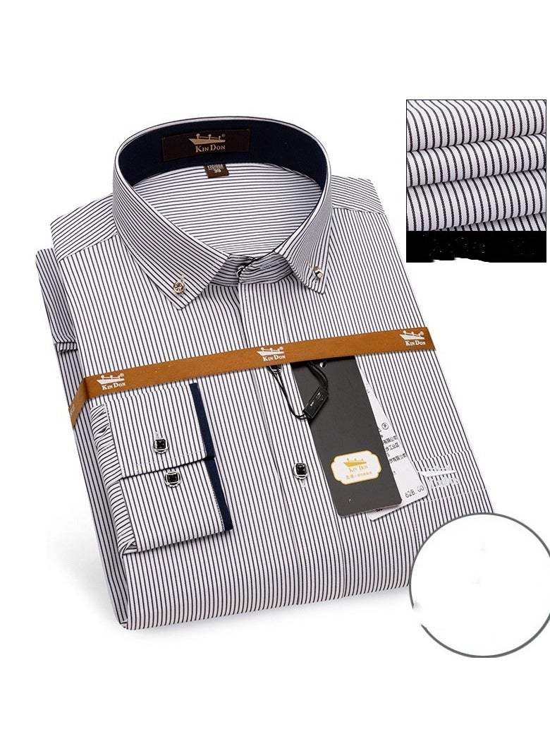 Shougu Spring And Autumn Long sleeved Casual Business Printed Shirt Slim Fit Professional Formal Shirt  - Image 1
