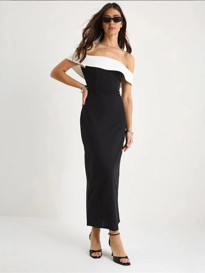 بيانكو لوتشي LUCCI Maxi Bodycon Strapless Dress with Zipper