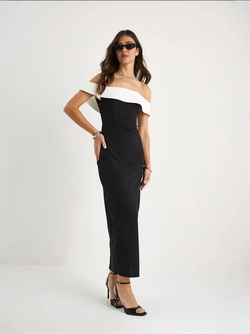 بيانكو لوتشي LUCCI Maxi Bodycon Strapless Dress with Zipper