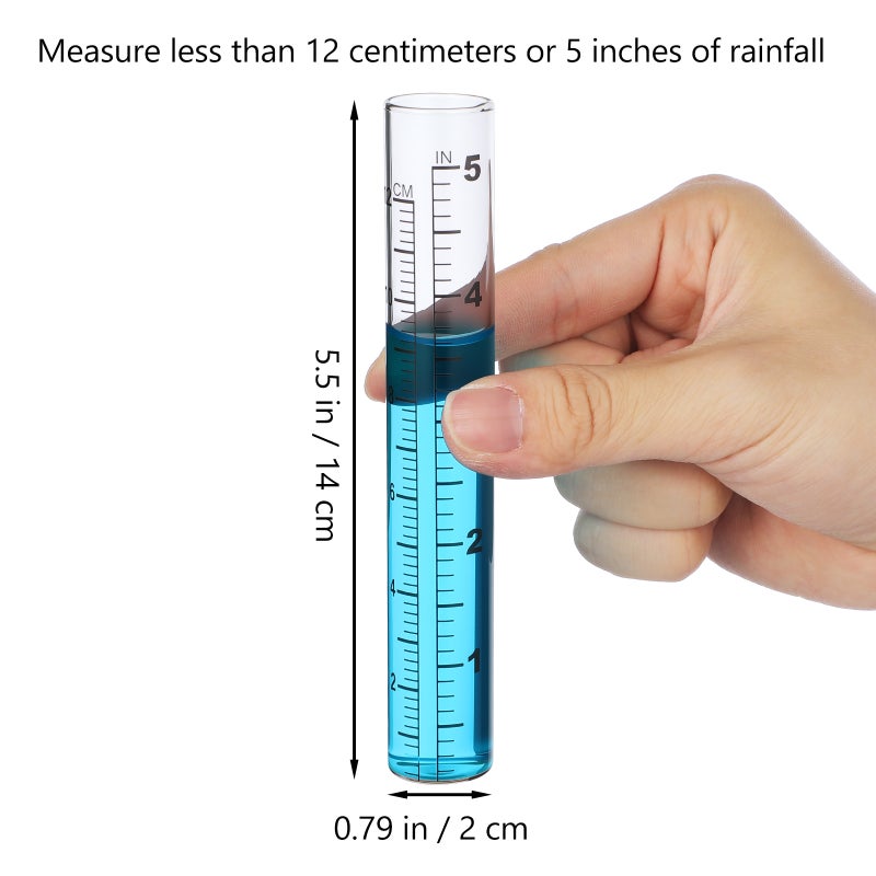 12cm Glass Flat-Bottomed Rain Gauge Meter Test Tube With Scale For Garden - Image 2