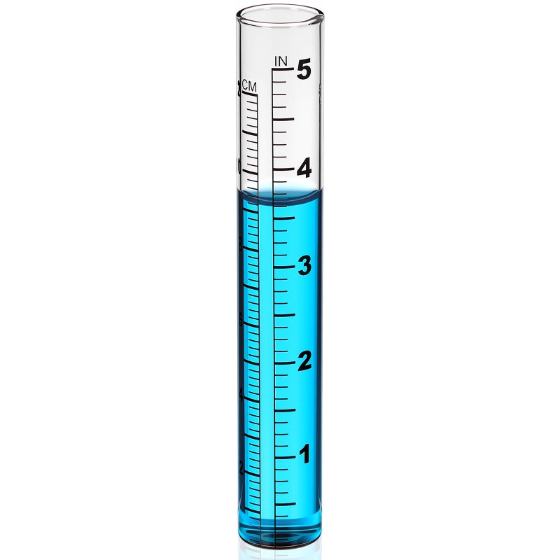 12cm Glass Flat-Bottomed Rain Gauge Meter Test Tube With Scale For Garden - Image 5