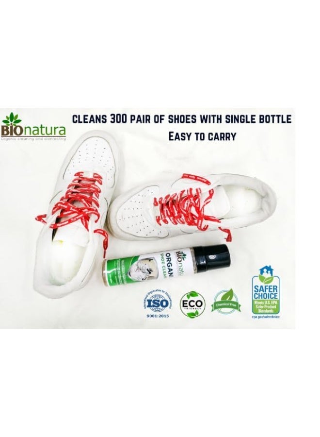 بيوناتورا رغوة تنظيف الأحذية العضوية من بيو ناتورا - منظف طبيعي غير سام للأحذية الرياضية والأحذية العادية، تركيبة صديقة للبيئة لإزالة الروائح الكريهة، تبييض وتفتيح جميع أنواع الأحذية - Image 4