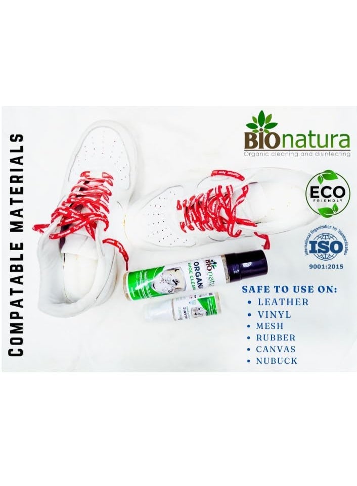 بيوناتورا رغوة تنظيف الأحذية العضوية من بيو ناتورا - منظف طبيعي غير سام للأحذية الرياضية والأحذية العادية، تركيبة صديقة للبيئة لإزالة الروائح الكريهة، تبييض وتفتيح جميع أنواع الأحذية - Image 3