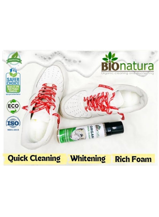 بيوناتورا رغوة تنظيف الأحذية العضوية من بيو ناتورا - منظف طبيعي غير سام للأحذية الرياضية والأحذية العادية، تركيبة صديقة للبيئة لإزالة الروائح الكريهة، تبييض وتفتيح جميع أنواع الأحذية - Image 5