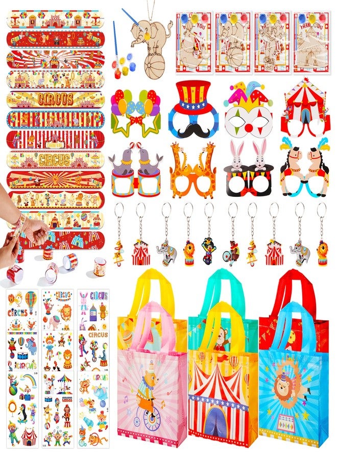 Vanblue 96Pcs Carnival Party Favors,Circus Animal Theme Party Birthday Decorations Supplies,Gift Bags Stuffers Piñata Fillers Temporary Tattoos Classroom Rewards,Trunk or Treat Decorations - Image 1