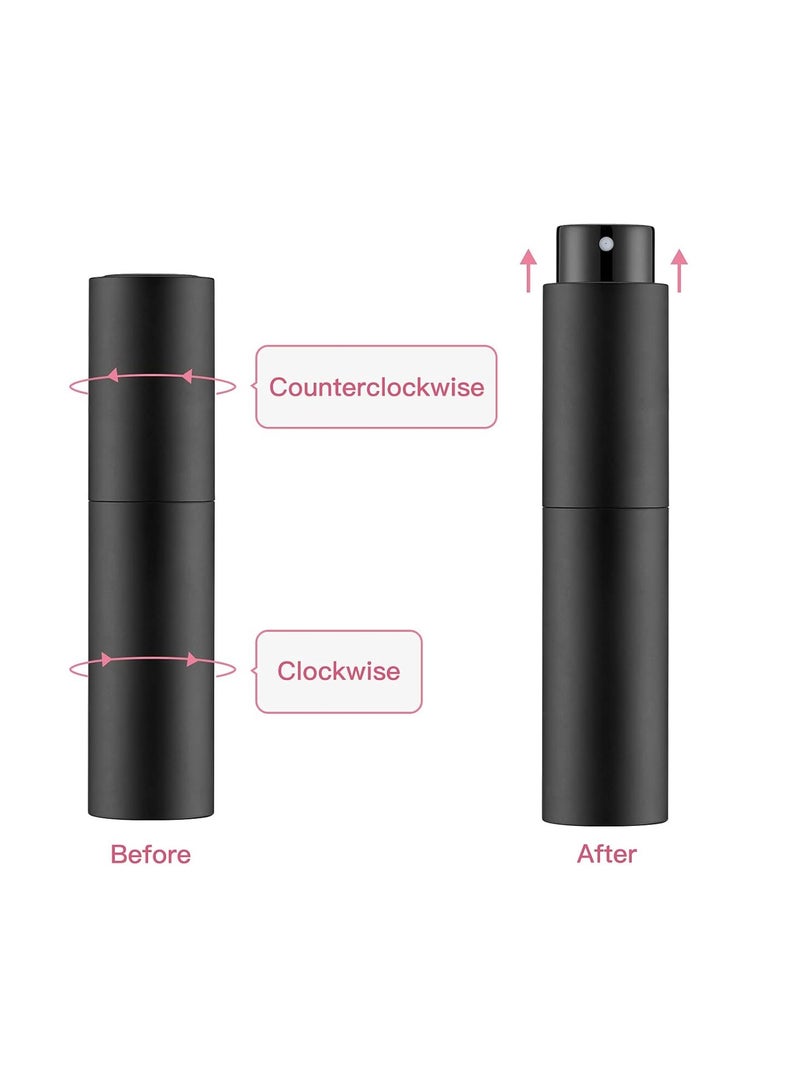 Tekson زجاجة عطر سفر تكسان 10 مل قابلة لإعادة التعبئة، زجاجة رذاذ كولونيا صغيرة فارغة، زجاجة رذاذ قهوة صغيرة (أسود) - Image 2