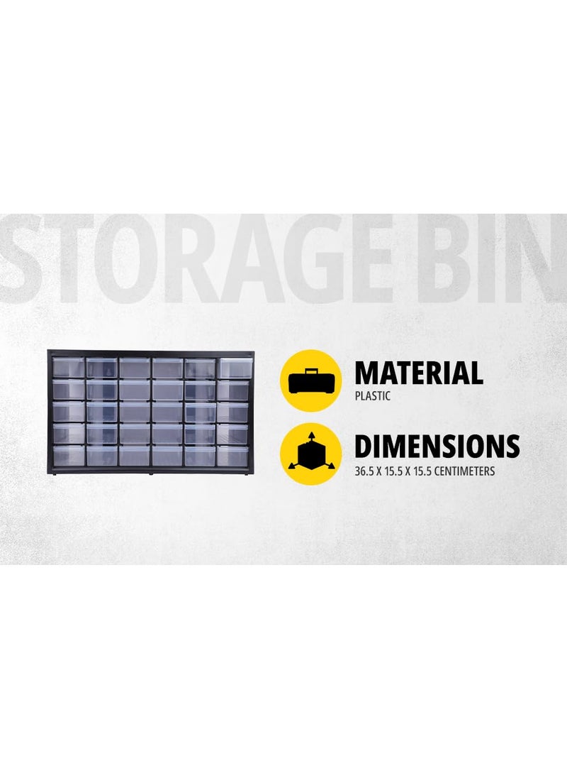 Stanley STANLEY 193980 30Compartment HeavyDuty Portable Plastic MultiPurpose Storage Box For Easy Convenient Storage 6 Kg Load Capacity Resin Frame 1 Year Warranty GREY BLACK 365x155x225 cm  - Image 4