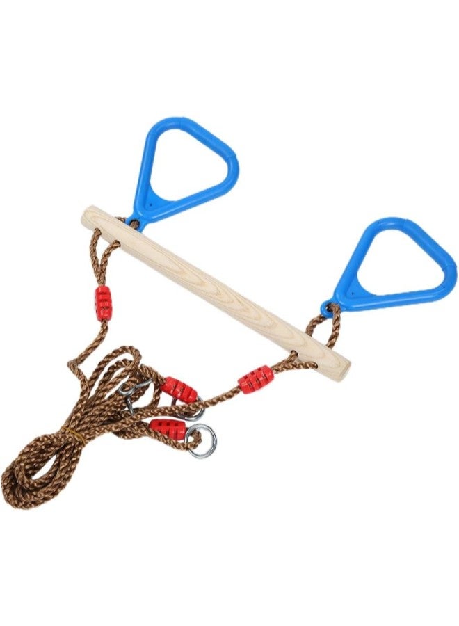klarako Children Adult Pull up Rings Wooden Stick Trapeze Swing Triangular Gym Fitness Sports Toy Plastic+Wood  - Image 2