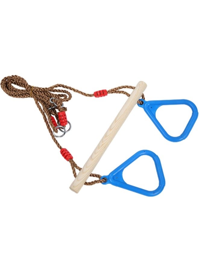 klarako Children Adult Pull up Rings Wooden Stick Trapeze Swing Triangular Gym Fitness Sports Toy Plastic+Wood  - Image 1