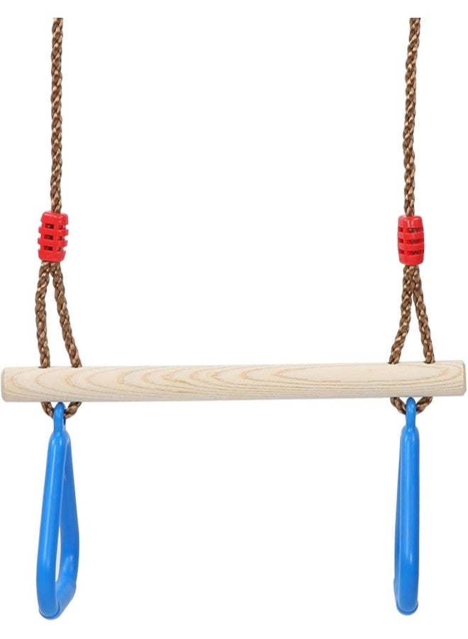 klarako Children Adult Pull up Rings Wooden Stick Trapeze Swing Triangular Gym Fitness Sports Toy Plastic+Wood  - Image 3