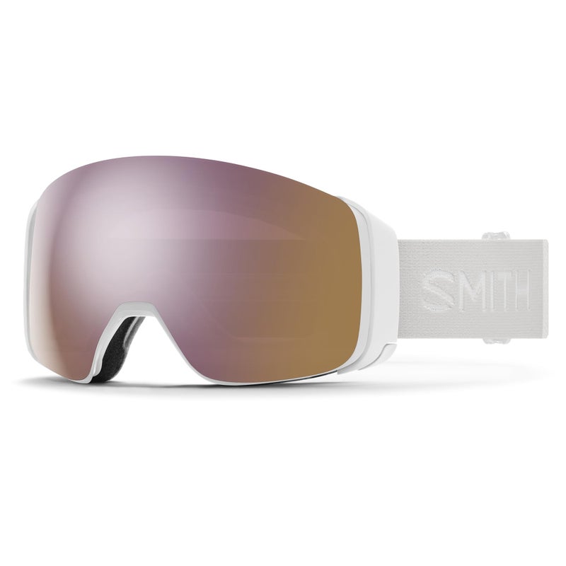 SMITH 4D MAG Goggles with ChromaPop Lens Performance Snowsports Goggles with Easy Lens Change Technology for Skiing Snowboarding for Men Women White Vapor Everyday Rose Gold Mirror