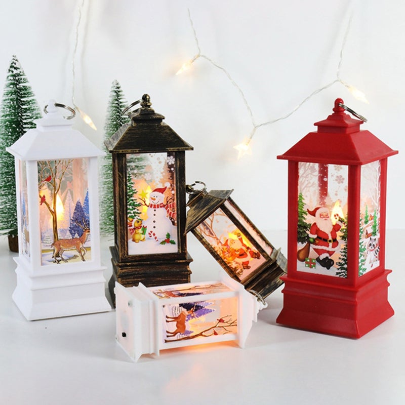 Retro Wind Lamp Small Bronze Santa Claus PVC Material Rounded Corners - Clear Artistic Protruding Print Energy-Saving Lamp Beads Night Light for Christmas Celebration Home Desktop Decoration - Image 5