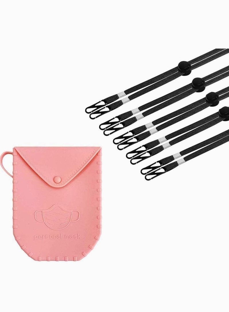 Face Mask Storage Set,5 Pcs Lanyards and 1 Case, Convenient Adjustable Holder  Hanger Comfortable Around The Neck Ear Pain Relieved for Adults Kids  - Image 1
