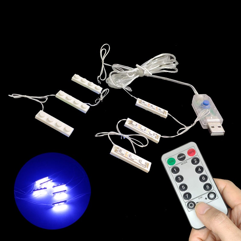 Bowerful 1 Pack X LED Down Lights USB Powered Brick Red LED Compatible with All Major Brands Building Bricks Bowerful - Image 2
