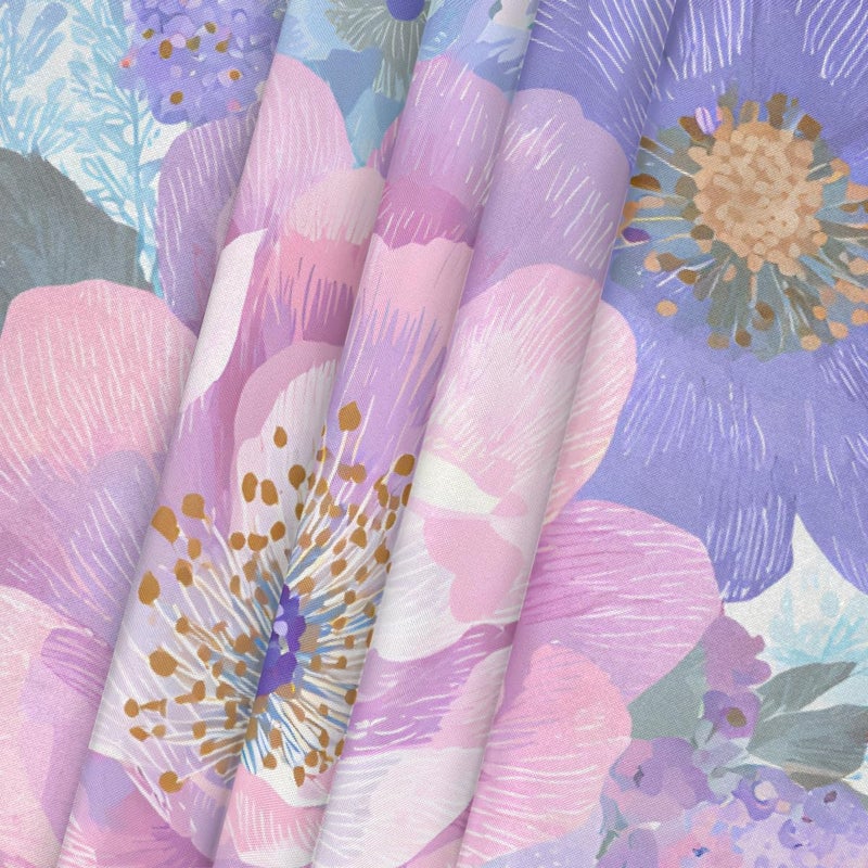 Pretty Floral Purple Square Fitted Tablecloth Waterproof Elastic Card Table Cover Stretch Wipeable Polyester Square Table Protector for Dining Kitchen Home Outdoor Picnic Decor,34x34inch - Image 2