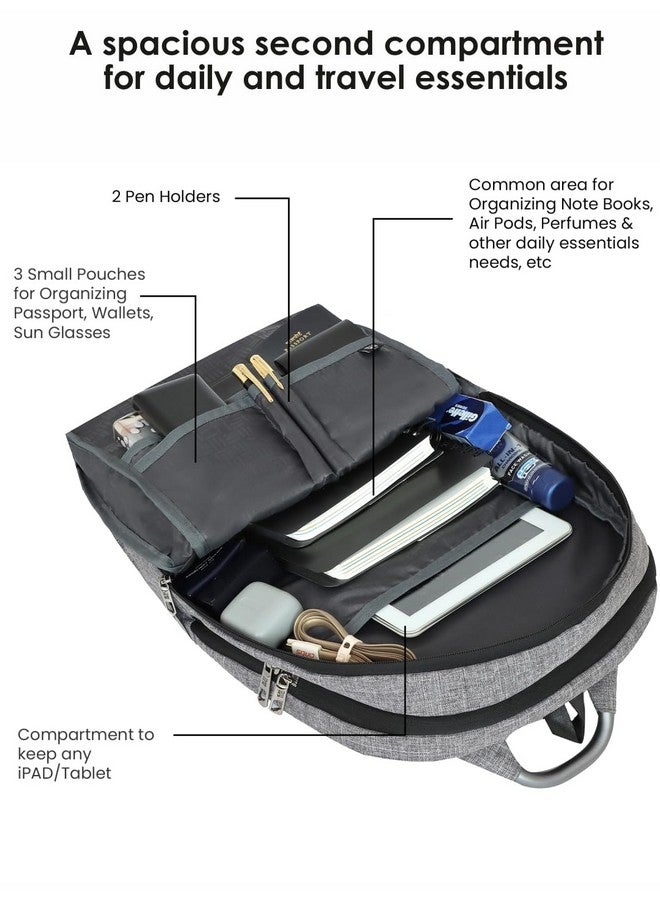 EUME EUME Iris 23L Laptop Bag for Men, Grey | Travel Bag With 2 Compartment |School Bags for Boys |Fit Up to 15.6" |Office Polyester Casual Daypacks Laptop Backpacks |Backpack for Men/Backpack for Women  - Image 5