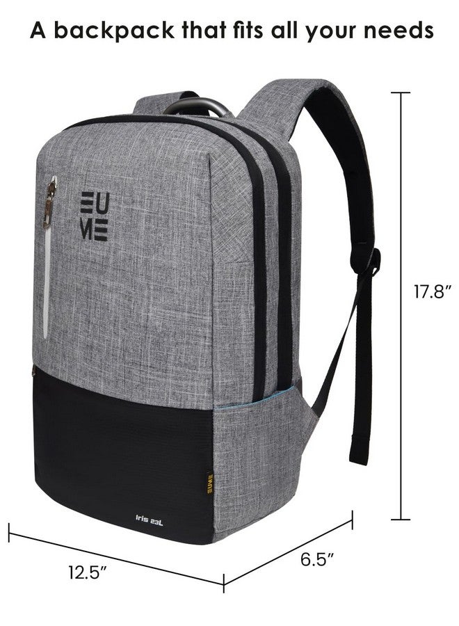 EUME EUME Iris 23L Laptop Bag for Men, Grey | Travel Bag With 2 Compartment |School Bags for Boys |Fit Up to 15.6" |Office Polyester Casual Daypacks Laptop Backpacks |Backpack for Men/Backpack for Women  - Image 3