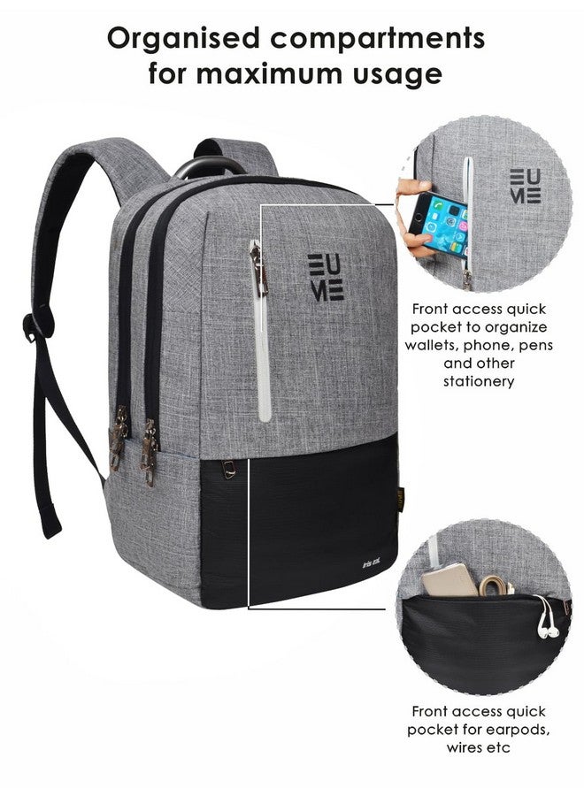 EUME EUME Iris 23L Laptop Bag for Men, Grey | Travel Bag With 2 Compartment |School Bags for Boys |Fit Up to 15.6" |Office Polyester Casual Daypacks Laptop Backpacks |Backpack for Men/Backpack for Women  - Image 4