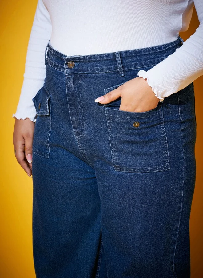 SASSAFRAS Comfort Straight Fit Blue Jeans for Women