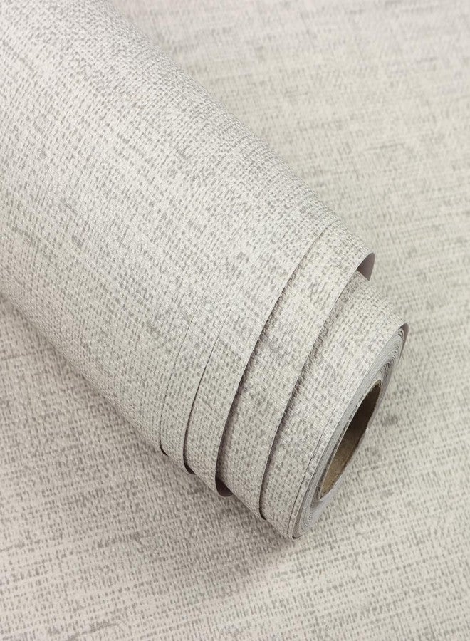 lenify Grasscloth Peel and Stick Wallpaper Beige and Gray Contact Paper 15.7inch x 118.1inch Textured Vintage Faux Linen Contact Paper Self Adhesive Removable Decorative Wallpaper for Cabinets - Image 1