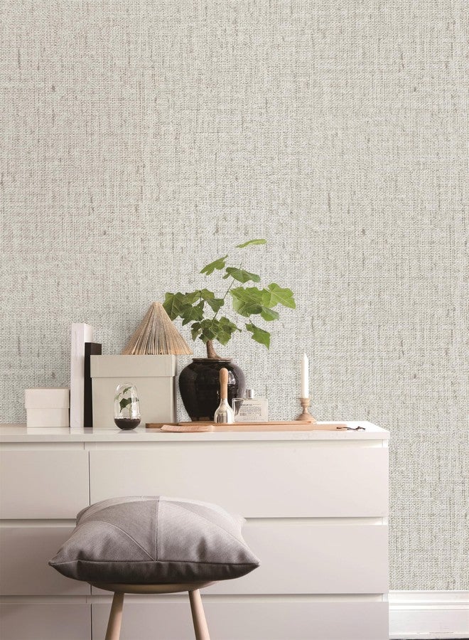 lenify Grasscloth Peel and Stick Wallpaper Beige and Gray Contact Paper 15.7inch x 118.1inch Textured Vintage Faux Linen Contact Paper Self Adhesive Removable Decorative Wallpaper for Cabinets - Image 2