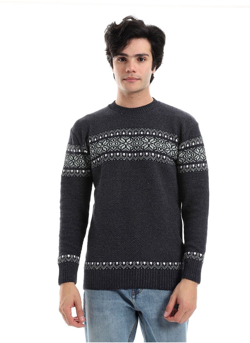 Caesar - Wool Mens Pullover With Multi Design - Image 1