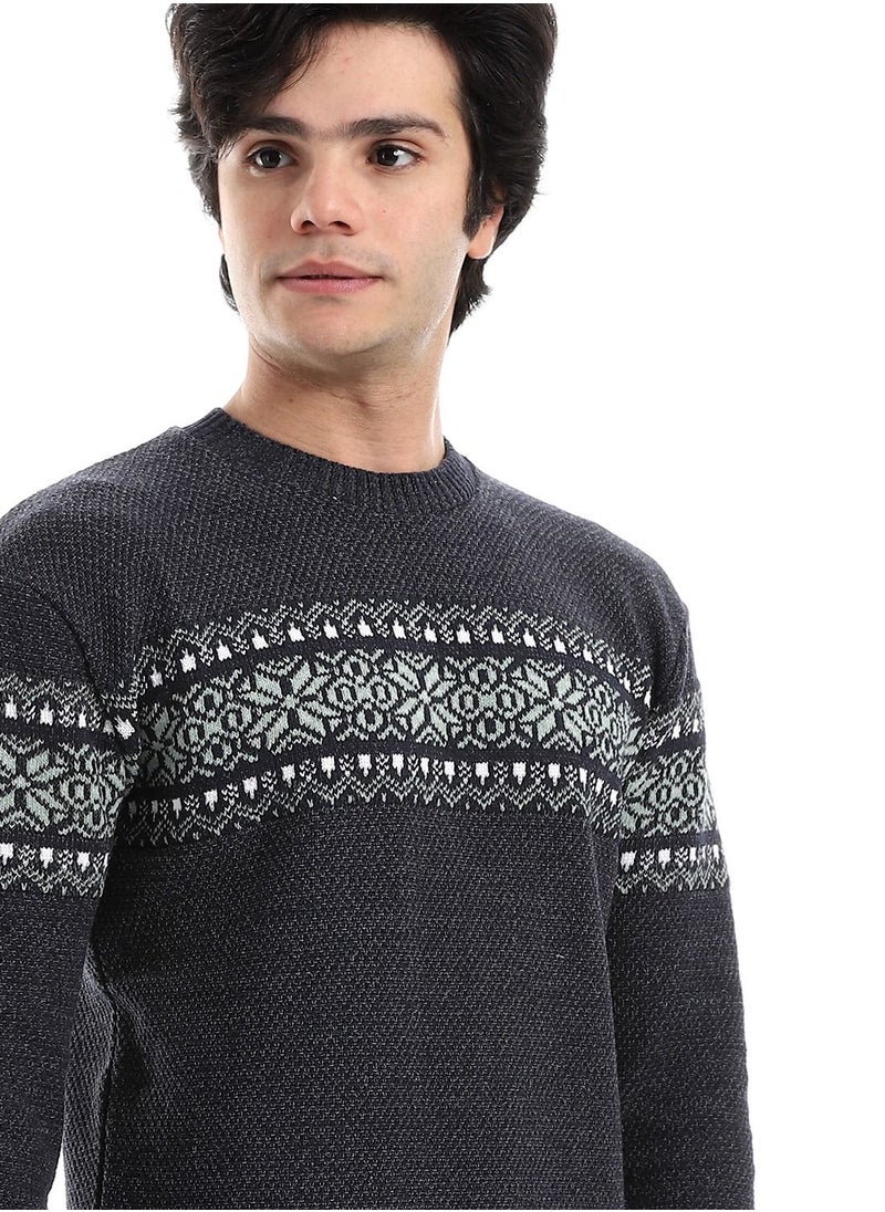 Caesar - Wool Mens Pullover With Multi Design - Image 1