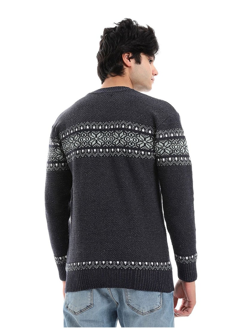 Caesar - Wool Mens Pullover With Multi Design - Image 1