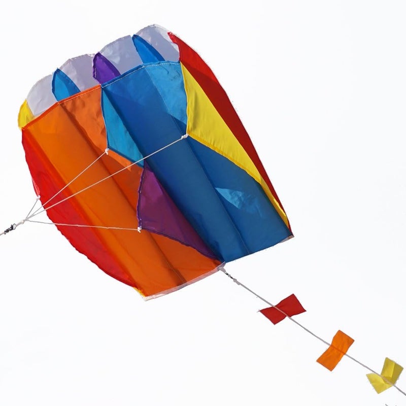 Besra Colorful Parafoil Kite with Long Tail Easy to Fly Outdoor Fun Sports for Kids & Adults - Image 1