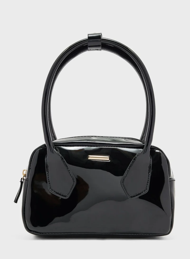 Ginger Patent Satchel Bag