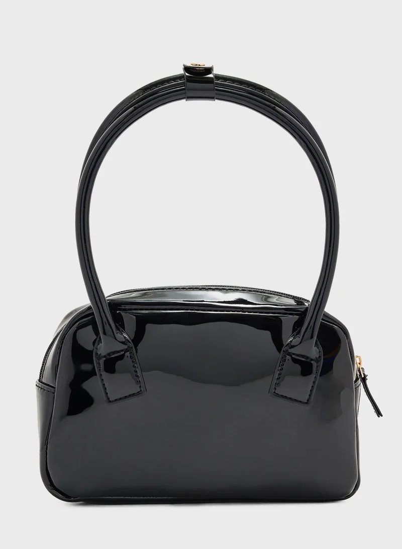 Ginger Patent Satchel Bag