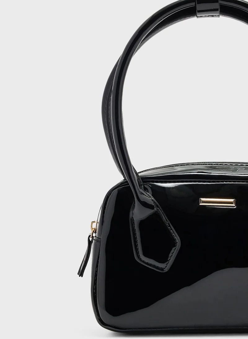 Ginger Patent Satchel Bag